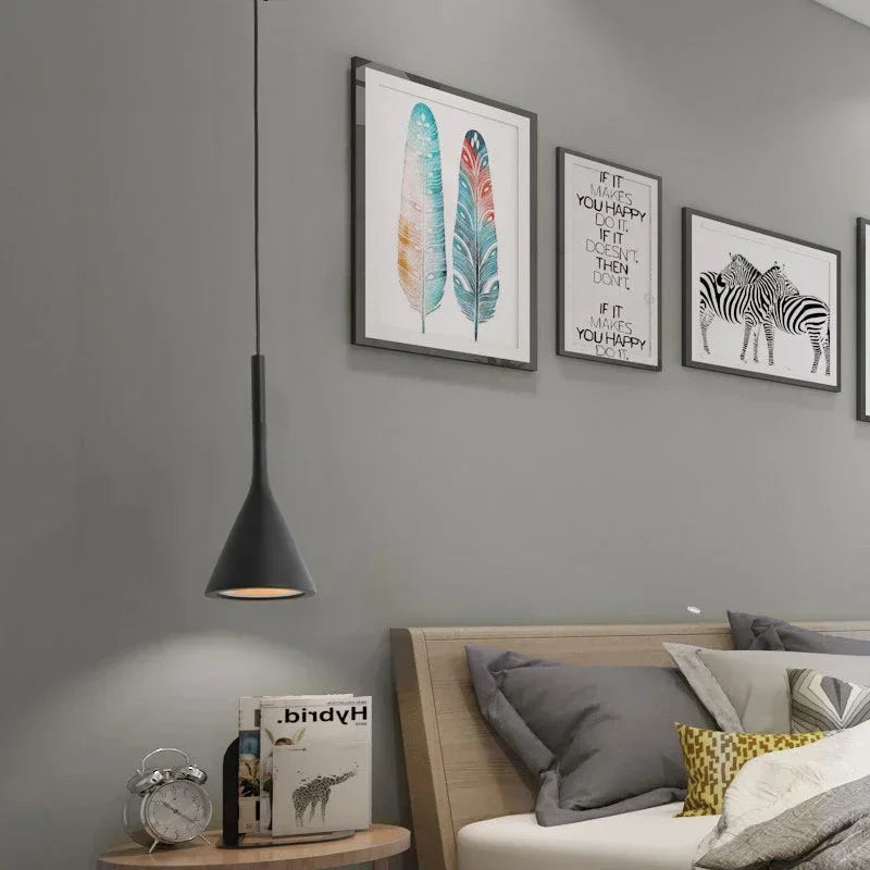 Modern LED Pendant Lights - Black & White E27 Hanging Lamp for Kitchen, Bedroom, Dining Room, and Home Chandelier
