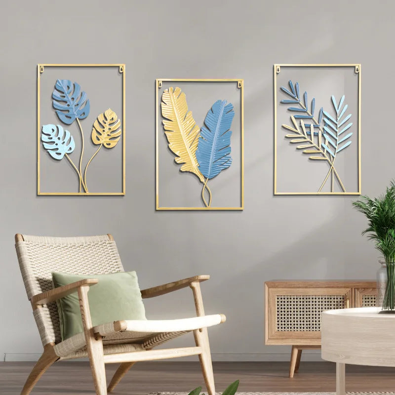 Color Metal Crafts Wall Hanging – Korean Indoor Home Decor, European Modern Ornaments, Art Aesthetic Decorations for Living Room and Bedroom