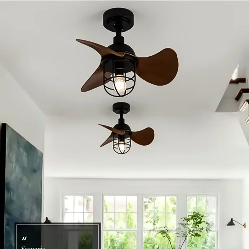American Retro Fan Light – Ceiling Fan Light, Industrial Style, for Household, Restaurant, Balcony, Small Electric Fan