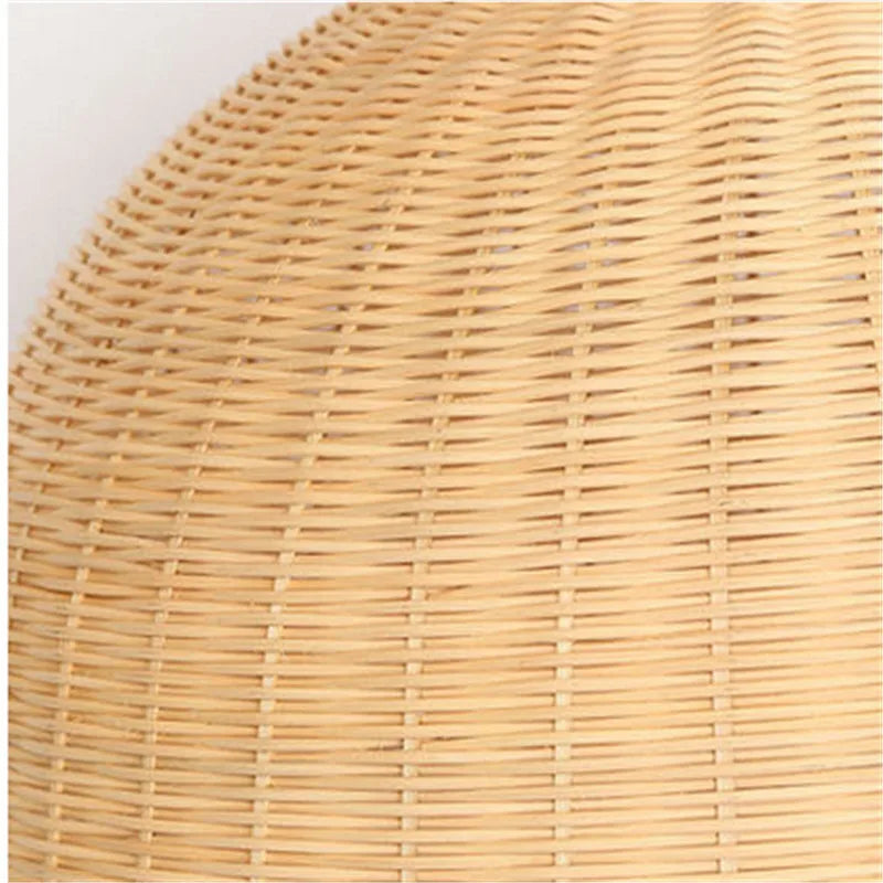 Rattan Pendant Light - Hand-Woven Bamboo Lantern Lampshade, E27 Lighting Fixture