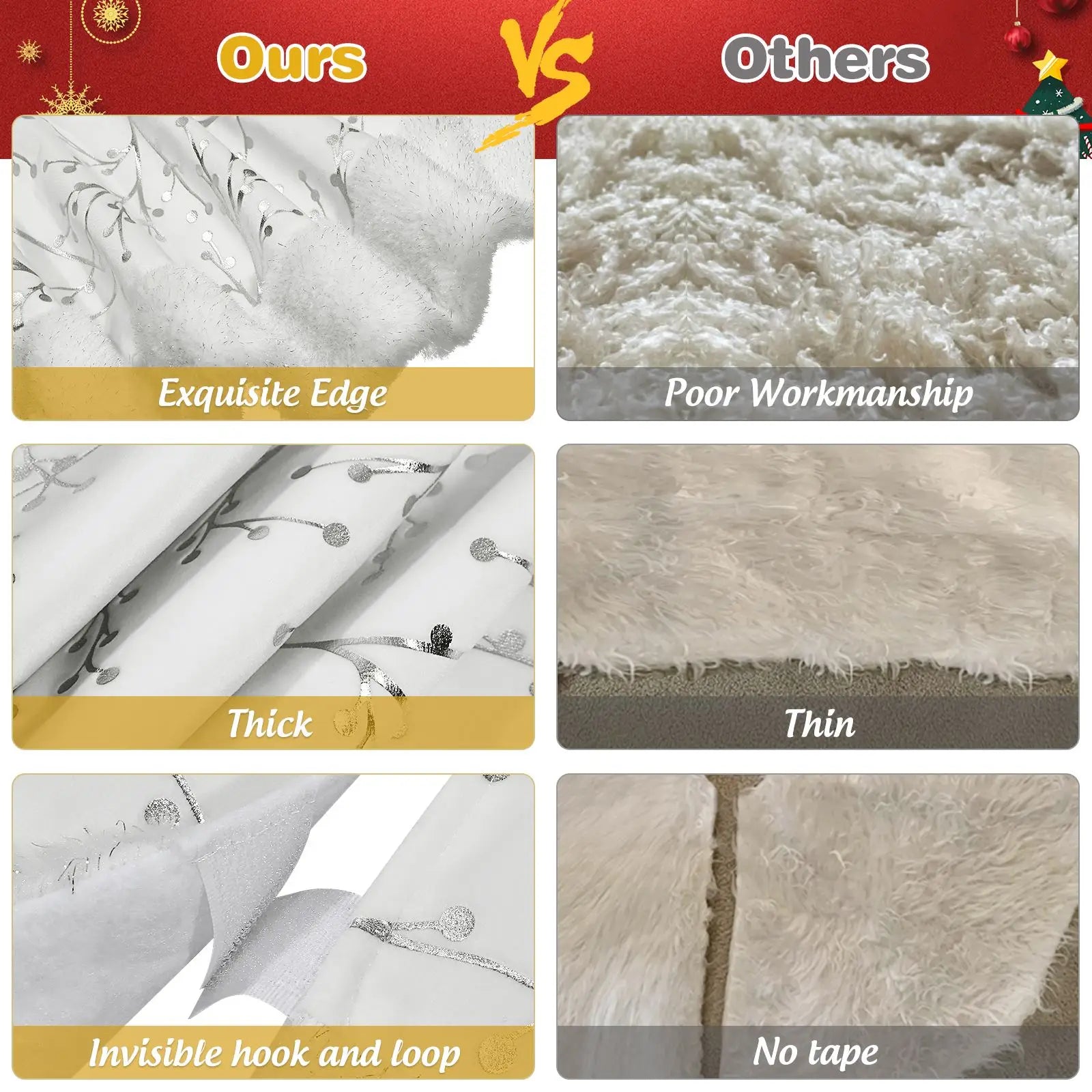 90cm Christmas Tree Skirt White Plush Faux Fur Floor Mat Carpet New Year Navidad Christmas Tree Decoration