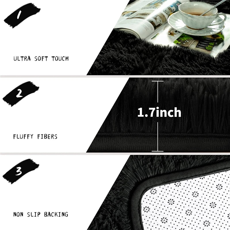 Bubble Kiss Round Orange Fluffy Plush Carpet for Home Living Room Decor  Long Piles Thick Area Rugs Bedroom Velvet Floor Mats