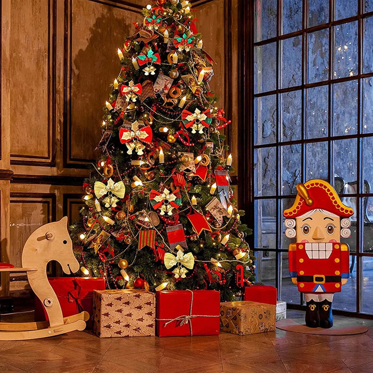 Bow Tie Hangings Christmas Bells Bow Christmas Tree Garland Decoration Accessories Christmas Decoration Wedding Party Decoration