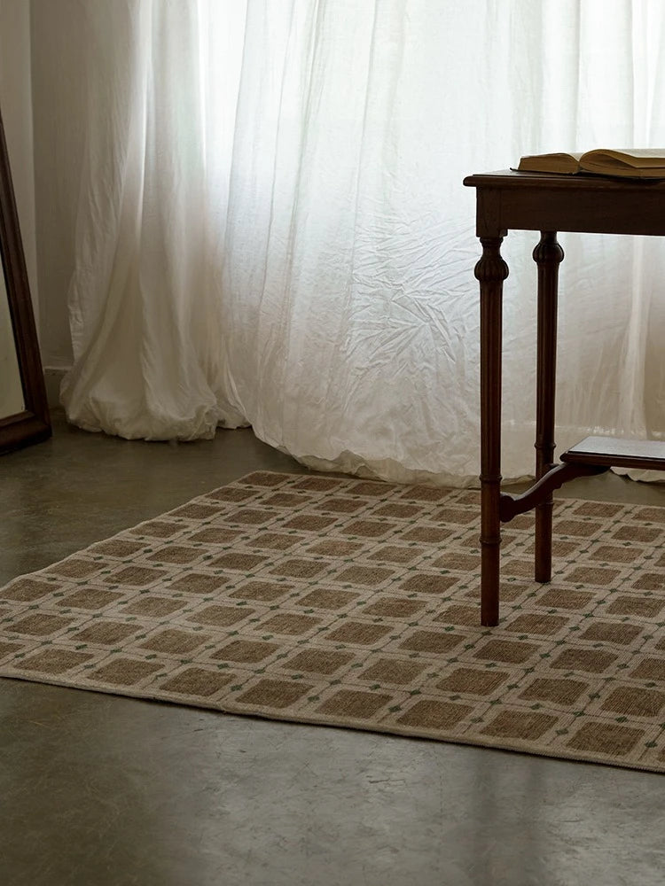 Geometric Brown Lattice Carpets Vintage Creative Living Room Carpet  Soft Non Slip Bedroom Rug Coffee Table Rugs Alfombra Ковер