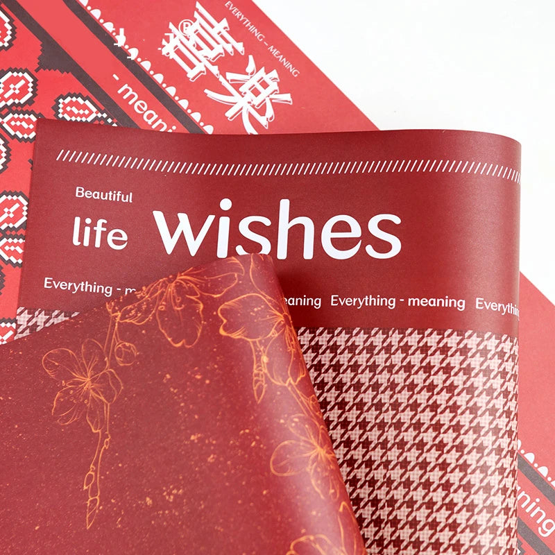 Flower Wrapping Paper, Bouquet Floral Wrap, Christmas, New Year Gift, 10 Sheets