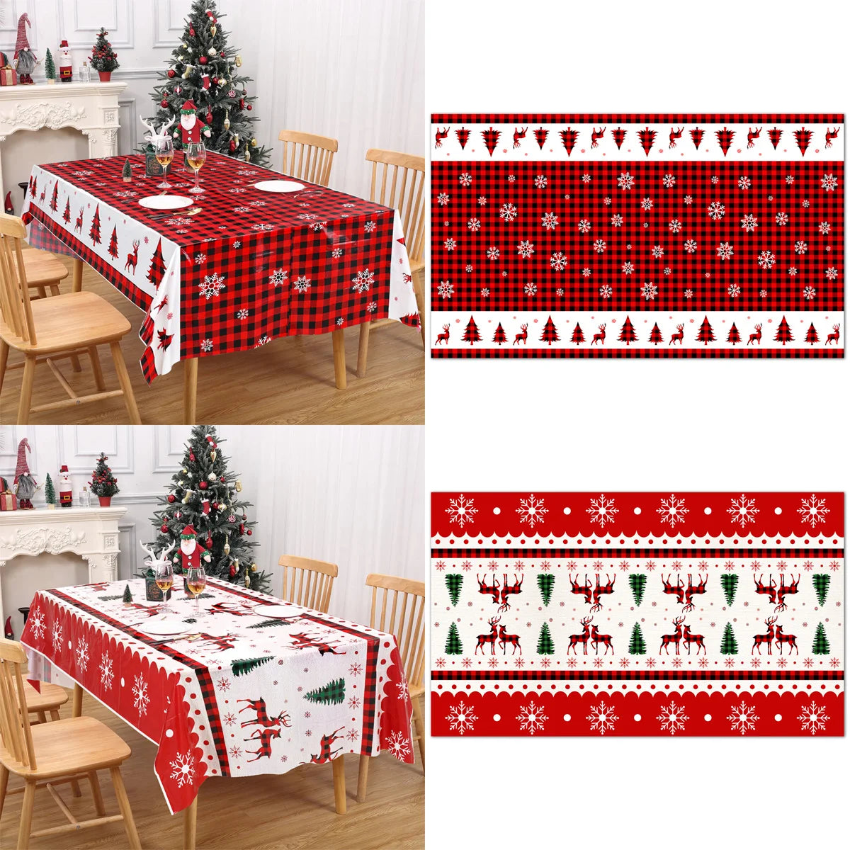 Christmas Tablecloth Merry Christmas Decorations For Home 2023 Xmas Table Flag Cover Navidad Noel Table cloth New year 2024 Gift