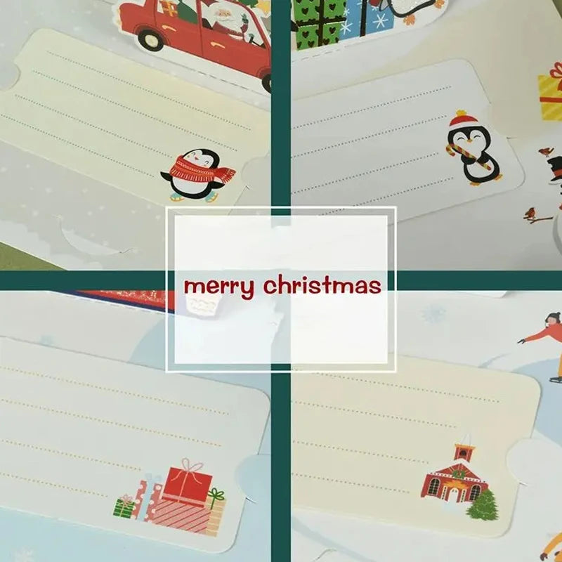 3D Santa Greeting Cards Folding Merry Christmas Best Wishes Card Xmas Gift for New Year Blessing Thank You Postcard Decoration