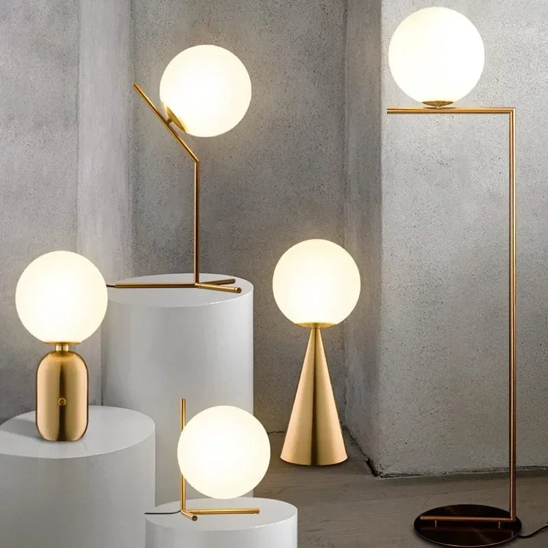 Scandinavian Bedroom Bedside Glass Table Lamp – Simple Modern Study Reading Lamp, Lustrous Hotel Room Creative Decorative Table Lamps