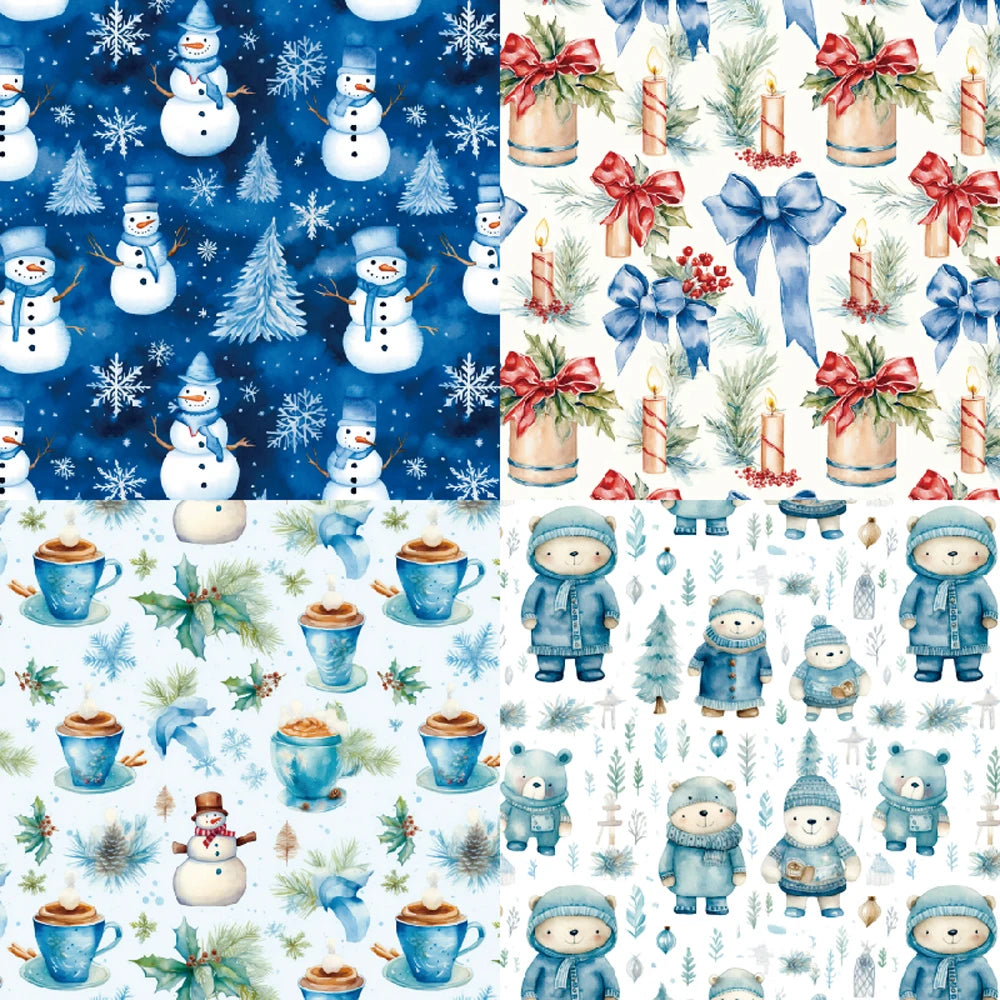 KLJUYP 24 sheets 6"X6" Christmas Snowman Paper Scrapbook paper Scrapbooking patterned paper pack DIY craft Background paper