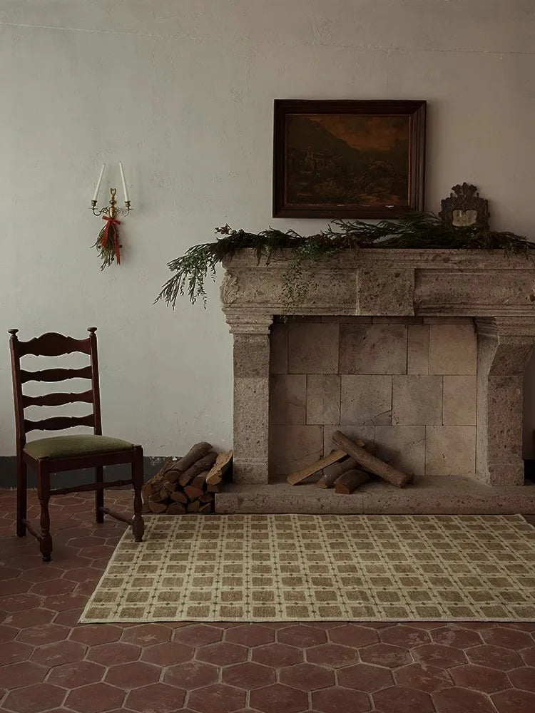 Geometric Brown Lattice Carpets Vintage Creative Living Room Carpet  Soft Non Slip Bedroom Rug Coffee Table Rugs Alfombra Ковер