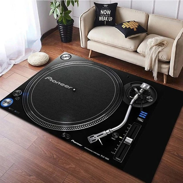 Disc Player Pattern Carpet Home Living Room Decoration Rug Bedroom Kitchen Bathroom Non-slip Floor Mat Hallway Balcony Doormat
