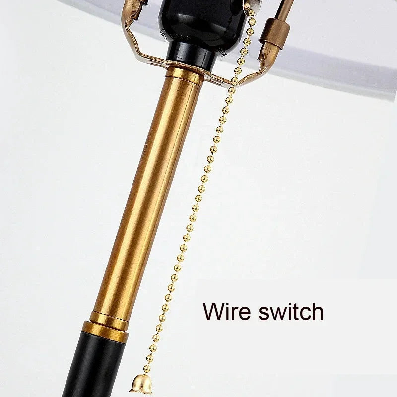 Retro Simple Table Lamp - Pull Switch Light, Luxury Nordic Style Bedside and Study Desk Light for Bedroom and Living Room Decoration