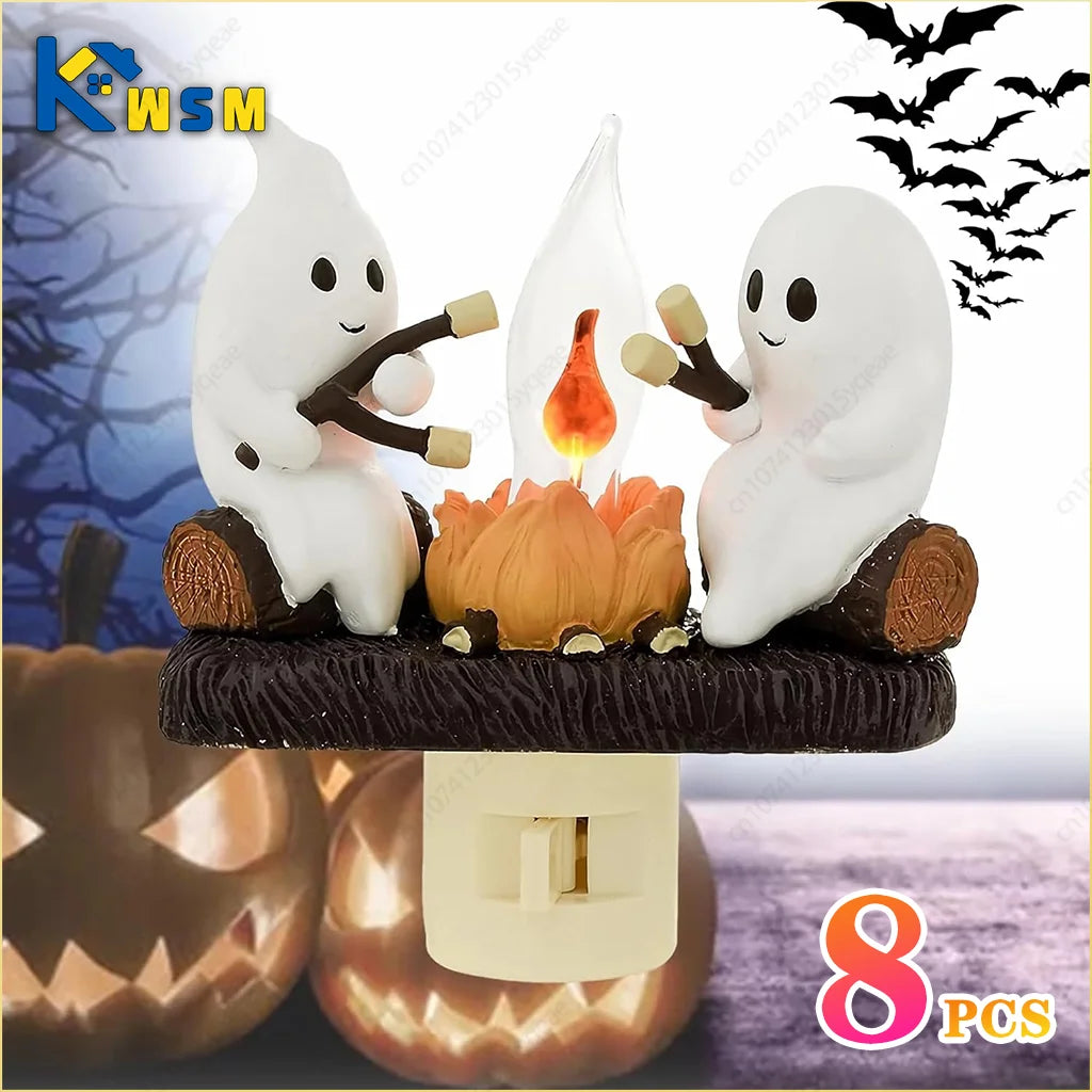 Spooky Bonfire Flicker Night Lights Halloween Spooky Night Lights LED Flame Lights Funny Halloween Gifts Halloween Party Decor