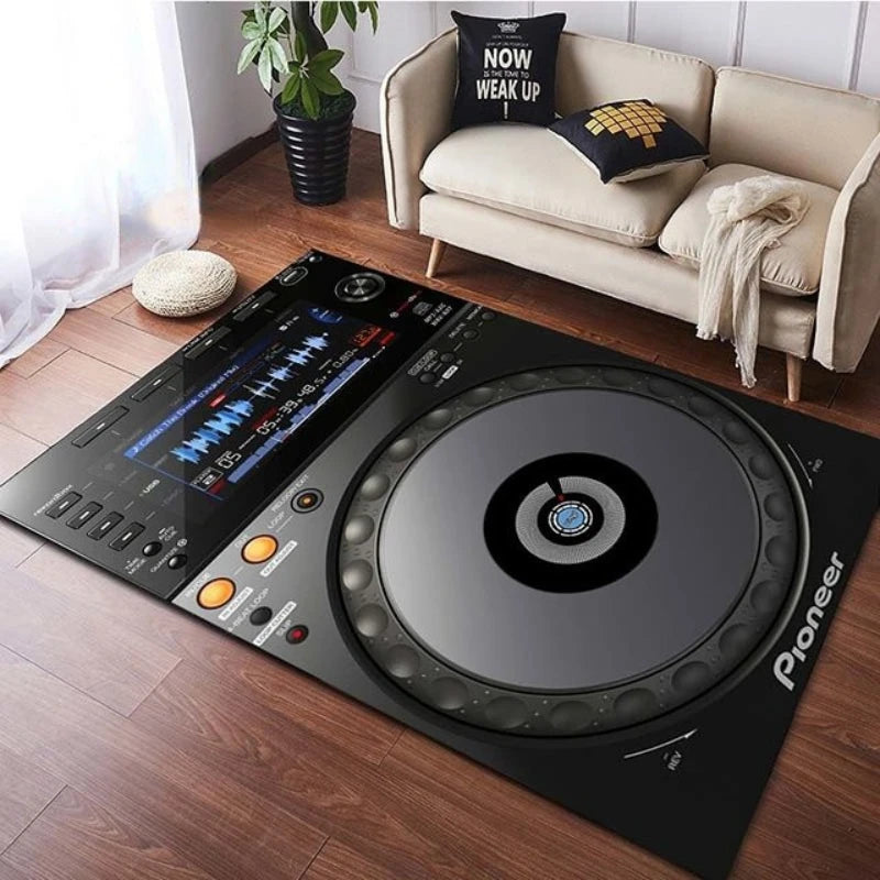 Disc Player Pattern Carpet Home Living Room Decoration Rug Bedroom Kitchen Bathroom Non-slip Floor Mat Hallway Balcony Doormat