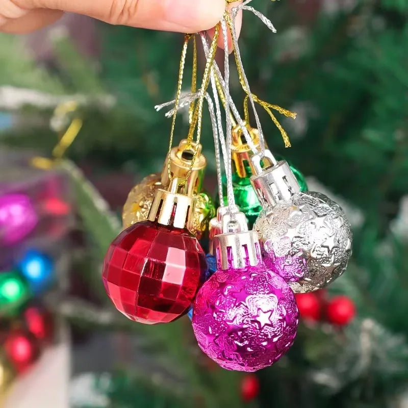 3CM Mini Christmas Balls Colorful Ball Xmas Tree Hanging Pendants Ornaments for New Year Party Home Decor Supplies Wholesale