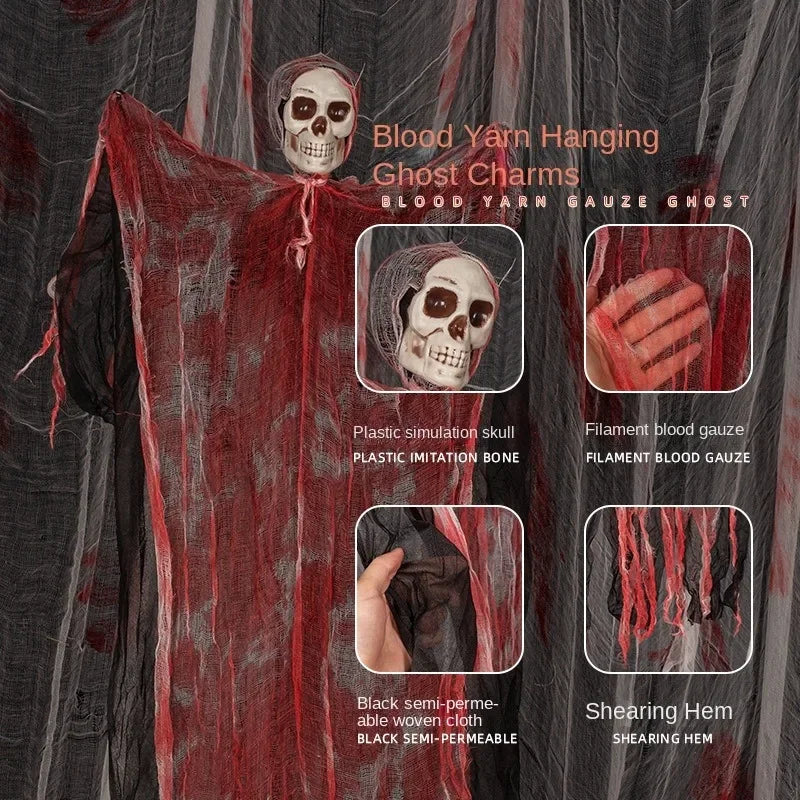 10PCS Scary Hanging Ghost Skull Decorations | Grim Reaper Skeleton Props for Halloween Party| Diy skeleton props for Halloween party