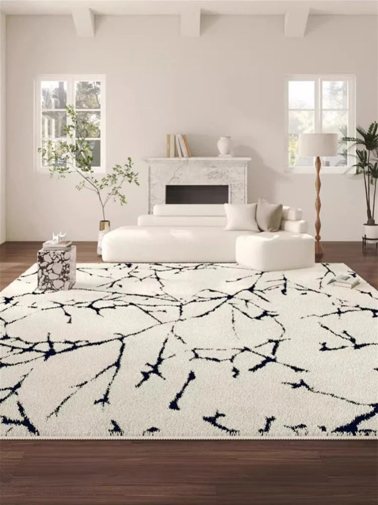 French Style Carpets Black Lines Living Room Carpet Minimalist Balcony Rugs Soft Comfortable Bedroom Carpet Easy To Care Ковёр