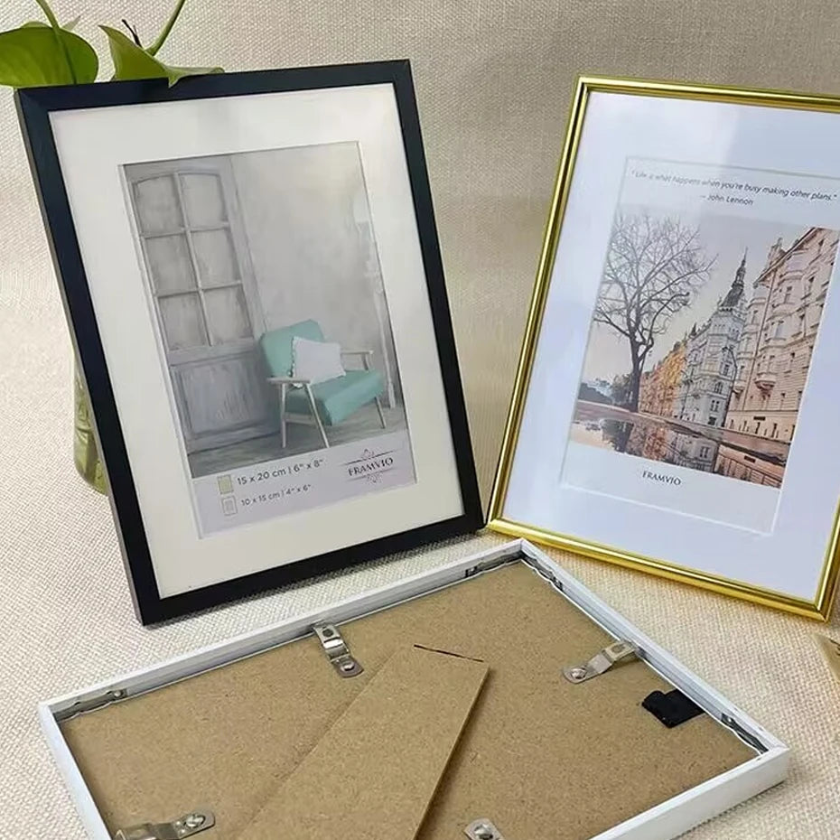 21x30, 30x40cm Black Picture Photo Frame – Aluminum, Simple Design, 40x50, 50x70cm, with Plexiglass Mat for Wall Art Mounting