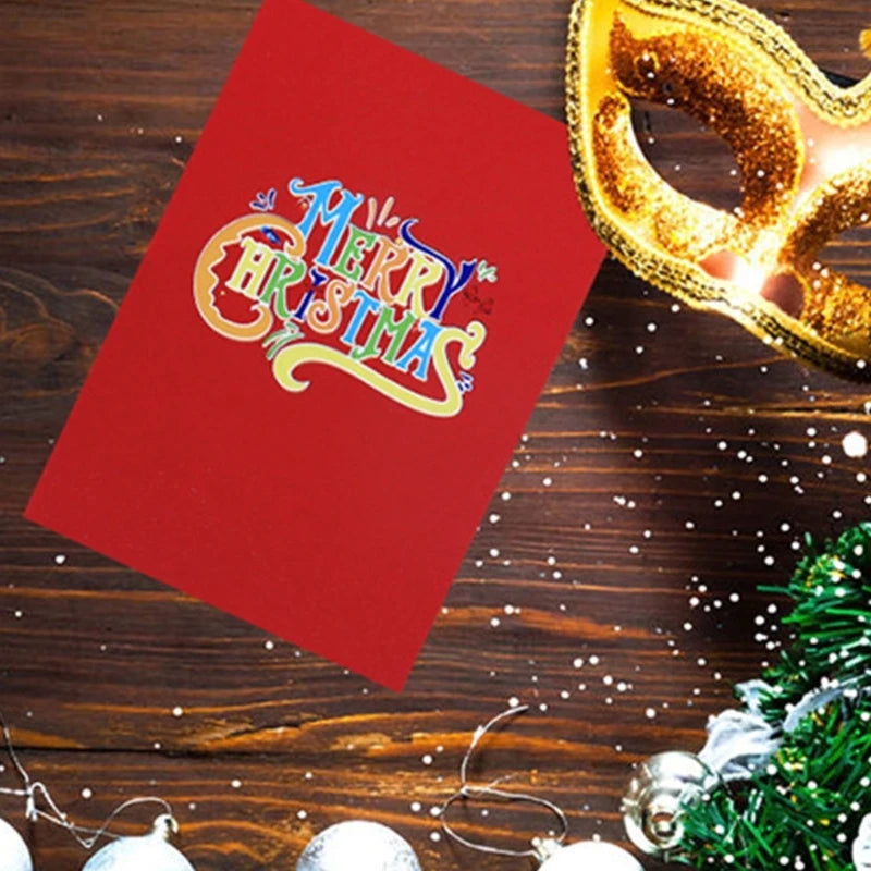 3D PopUp Christmas Tree Card Greeting Card Beautiful Craftsmanship for Holiday Celebration Festive Gift Cards