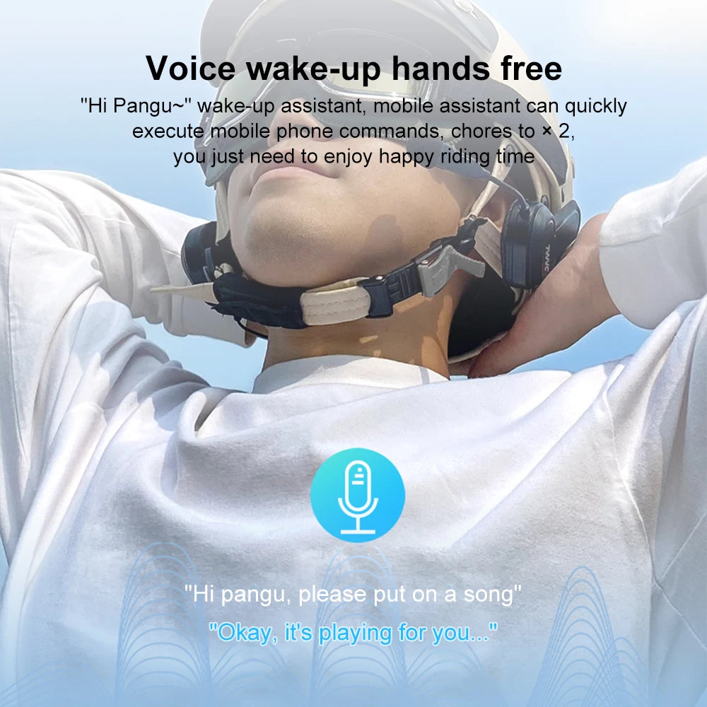 PECHAM Motorcycle Bluetooth Helmet Headset - Waterproof, Voice Control, 400mAh Battery, Bluetooth 5.0, Hands-Free Call & Music Speaker