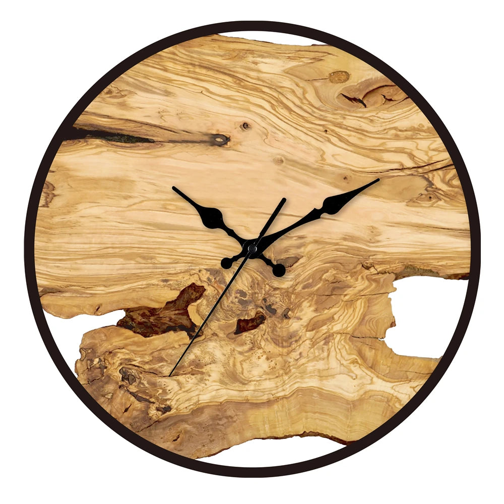 New Transparent Acrylic Wood Grain Wall Clock - High Quality Luxury Wall Decoration for Living Room, Bedroom, Office