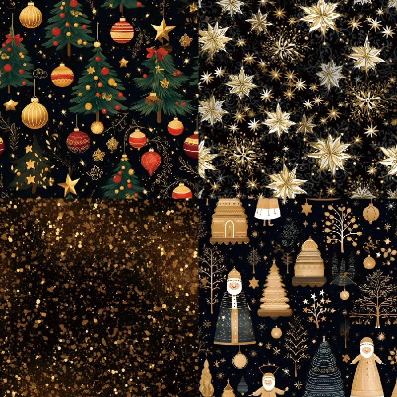 Panalisacraft 24 sheets 6"X6" Shinny Christmas Scrapbook paper Scrapbooking patterned paper pack DIY craft Background paper