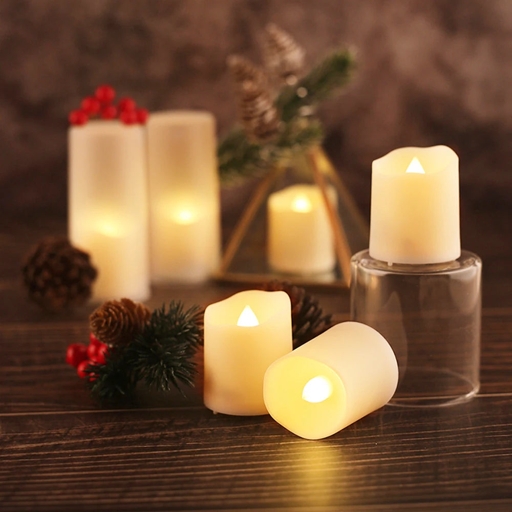 FPOO Candles Led Light Rechargeable For Home Christmas Wedding Decor Light With Timer Remote Control Flickering Flameless Candle