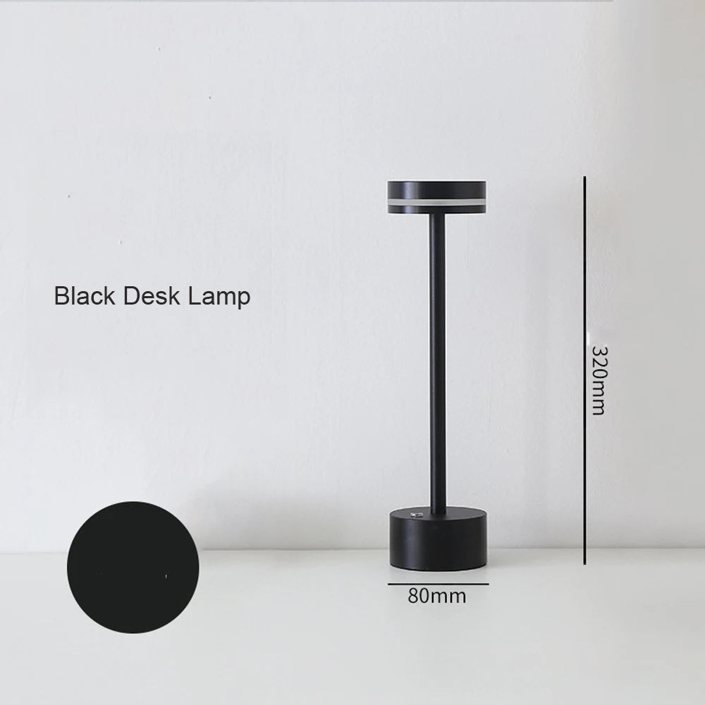 Rechargeable LED Table Lamp with Touch Switch - USB-C Charging Desk Lamp for Bedroom and Restaurant