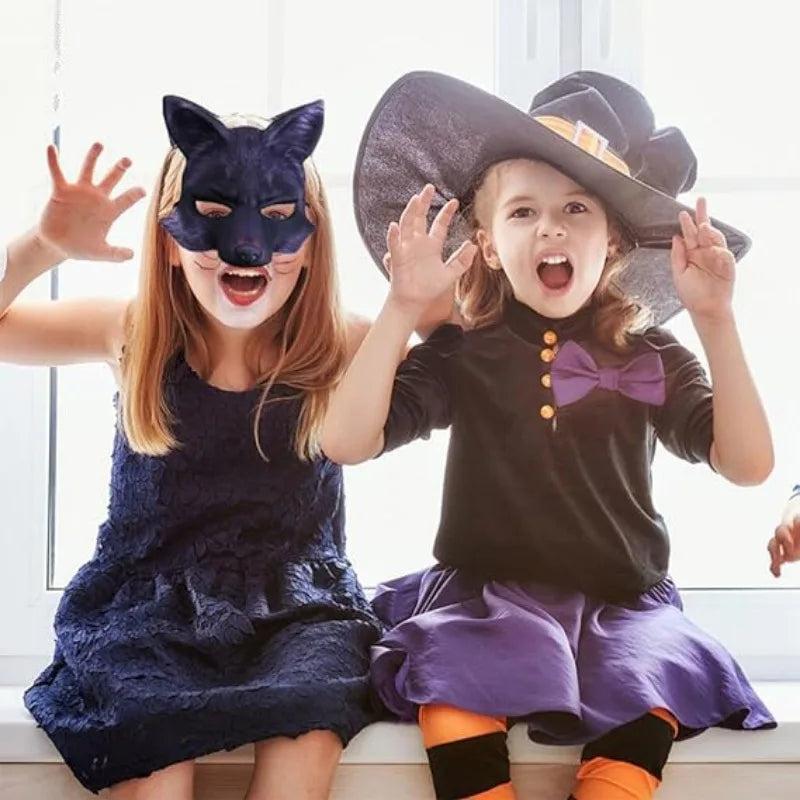 1-10PCS Halloween Mask Carnival Party Masks Animal Cosplay Mask Animal Half Face White Fox Mask Halloween Decoration