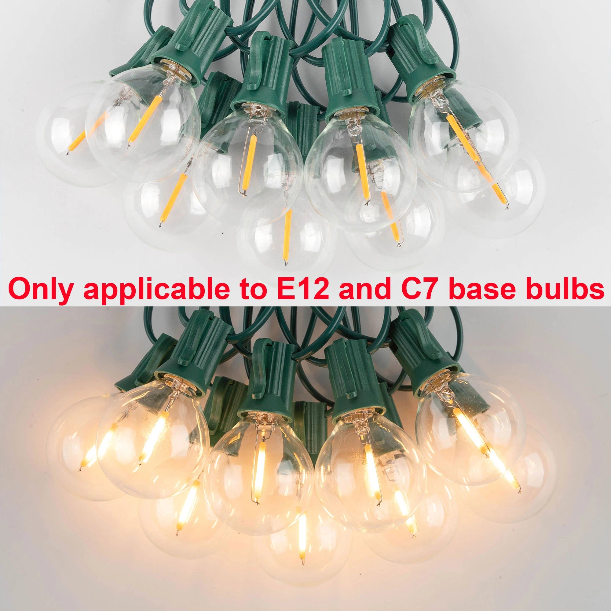 Outdoor Light Cable EU 220V US 110V String Light Wire E12 Sockets C7 Lamp Base Connectable Party Christmas Decor Street Garland