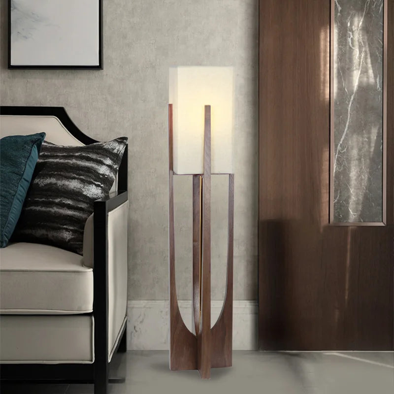 Fairbanks Floor Lamp – Wooden Floor Lamp for Living Room Bedroom, Solid Nordic Design