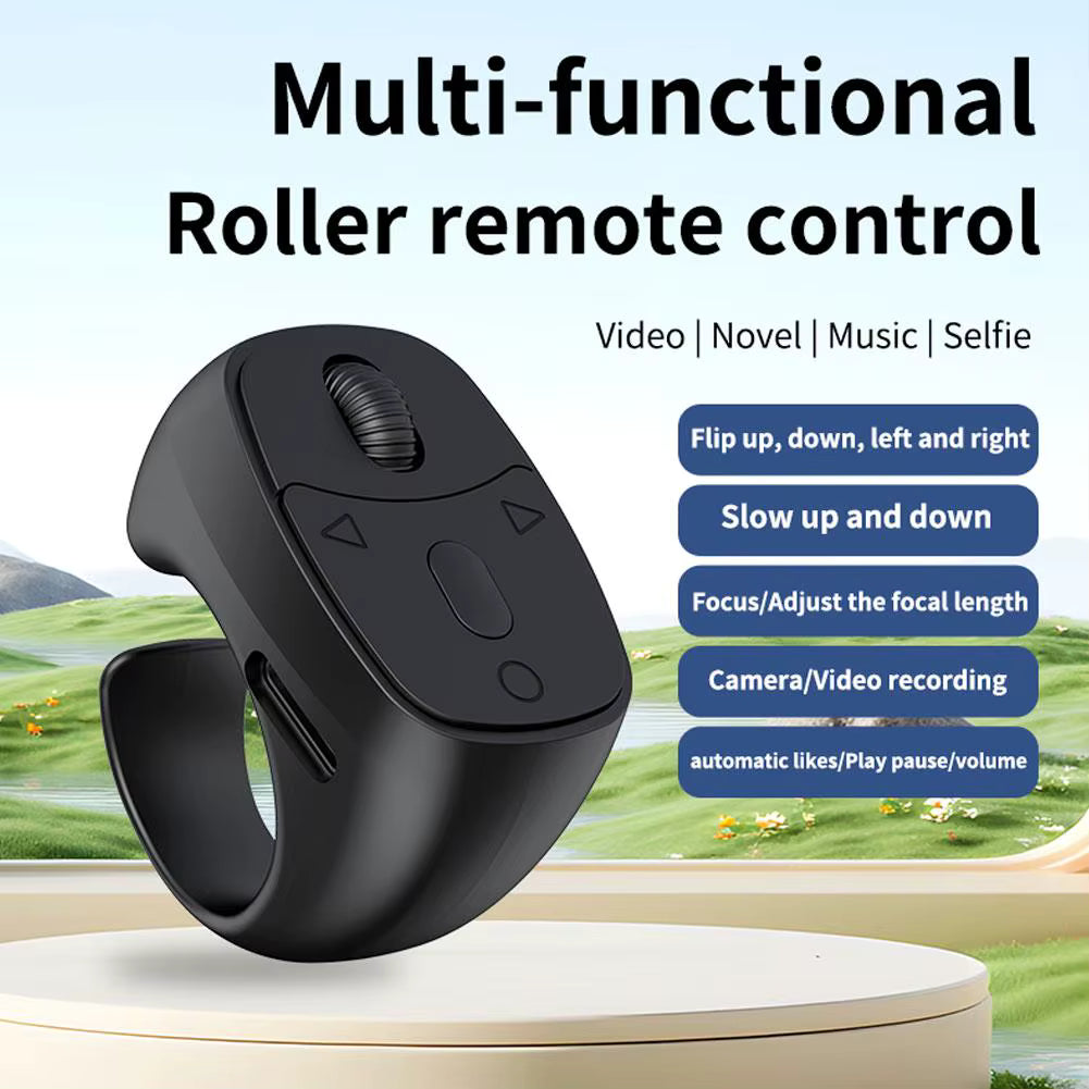 Bluetooth Scrolling Ring Remote Control – Rechargeable Video Scroller & E-Book Page Turner