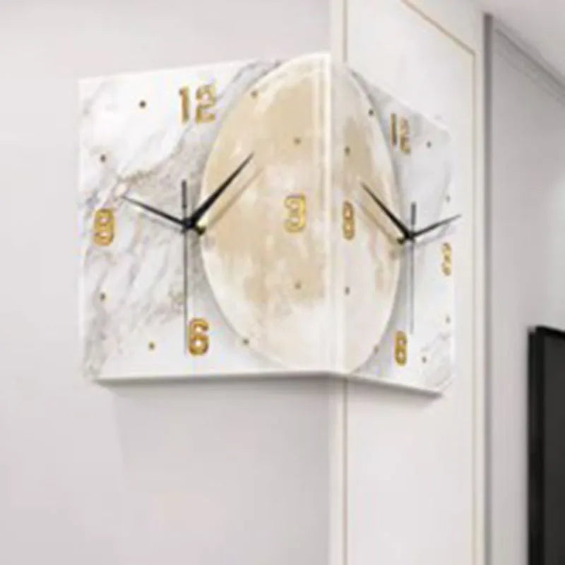 Dual Digital Acrylic Wall Clock – Nordic Unique Design, Minimalist Modern Wall Watch for Living Room Furniture