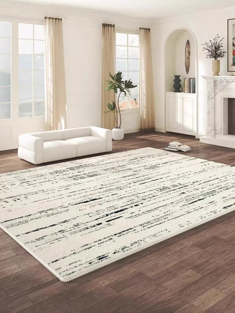 French Style Carpets Black Lines Living Room Carpet Minimalist Balcony Rugs Soft Comfortable Bedroom Carpet Easy To Care Ковёр