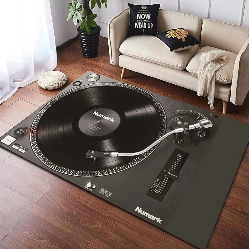 Disc Player Pattern Carpet Home Living Room Decoration Rug Bedroom Kitchen Bathroom Non-slip Floor Mat Hallway Balcony Doormat