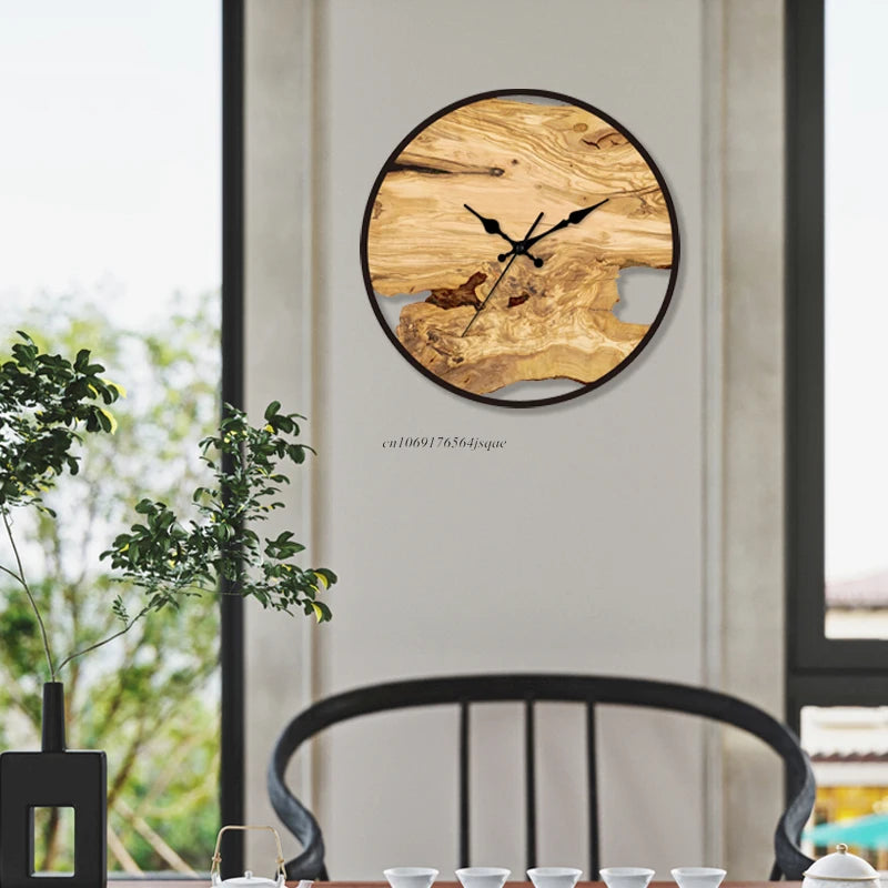 New Transparent Acrylic Wood Grain Wall Clock - High Quality Luxury Wall Decoration for Living Room, Bedroom, Office