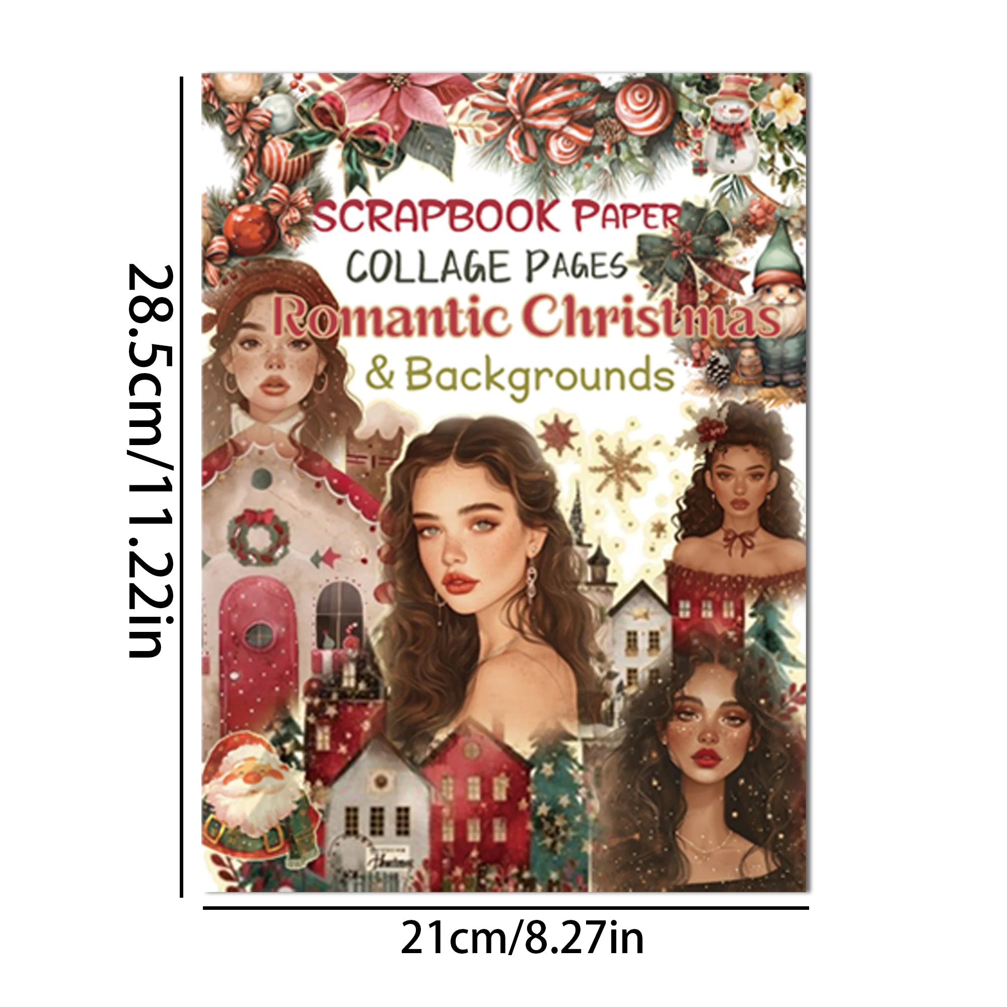 16sheets(202patterns) Non Self-adhesive A4 Large Size Cutting DIY Christmas Decorative Paper for  Scrapbooking Supplies, Journal
