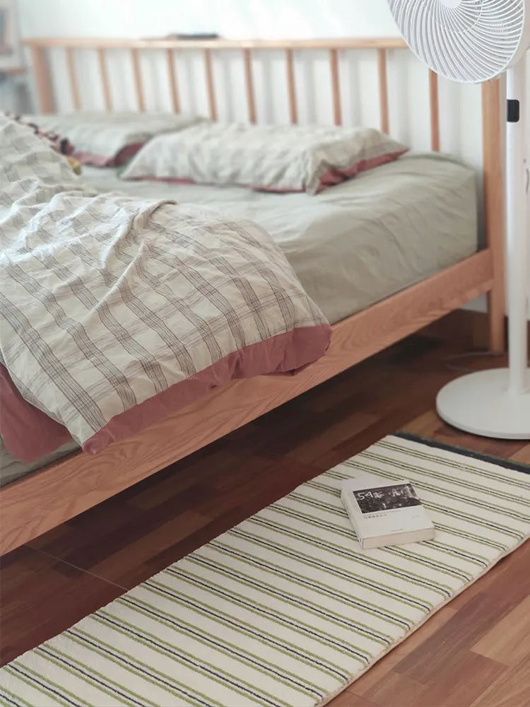 Minimalist Living Room Decorative Carpets Green Striped Bedroom Bedside Carpet Comfortable Coffee Table Rug Soft Balcony Rugs IG