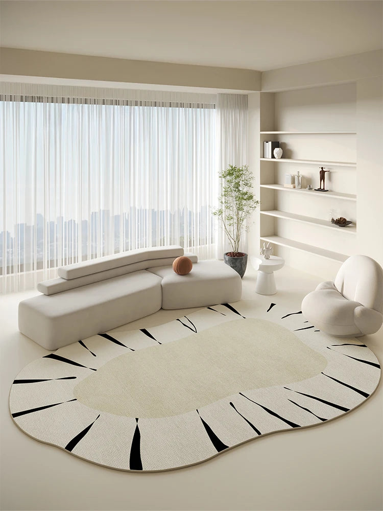 French Romantic Luxury Carpet Irregular Art Large Size Living Room Carpets Easy Clean Washable Party Rugs Easy Care Bedroom Rug