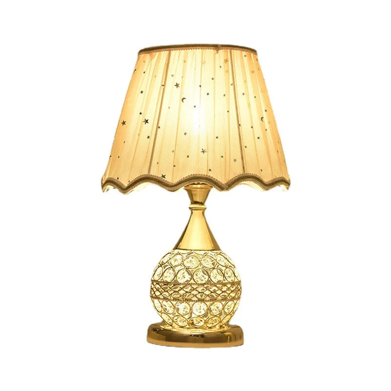 Crystal Table Lamp Desk Light – European Bedroom Home, Warm Marriage Light, Luxury Romantic Bedside Lamp, Household Decorative Lamp