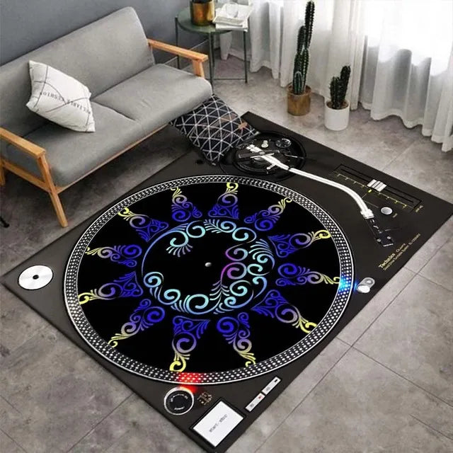 Disc Player Pattern Carpet Home Living Room Decoration Rug Bedroom Kitchen Bathroom Non-slip Floor Mat Hallway Balcony Doormat