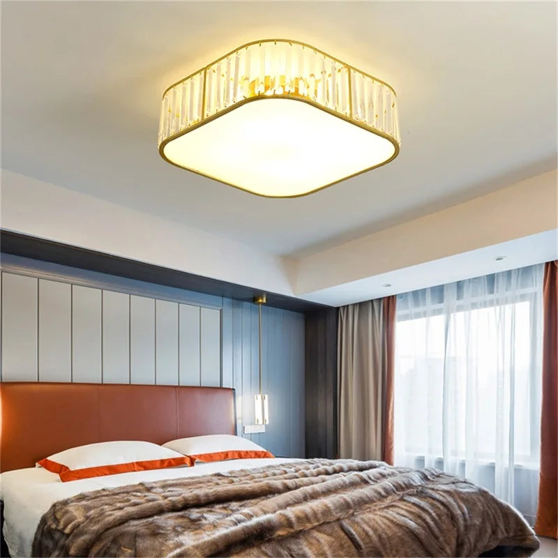 TINNY Modern Square Ceiling Light – Luxury Gold LED Lamp Fixtures for Dining Room Home Decoration