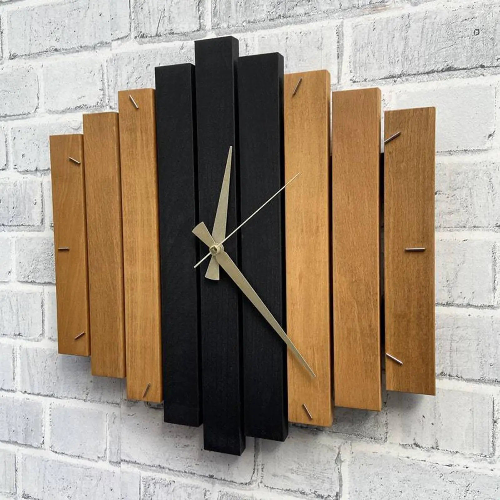 12inch Modern Wooden Wall Clock DIY Pointer Quartz Silent Hanging Steampunk for Office Hotel Home Living Room Decors