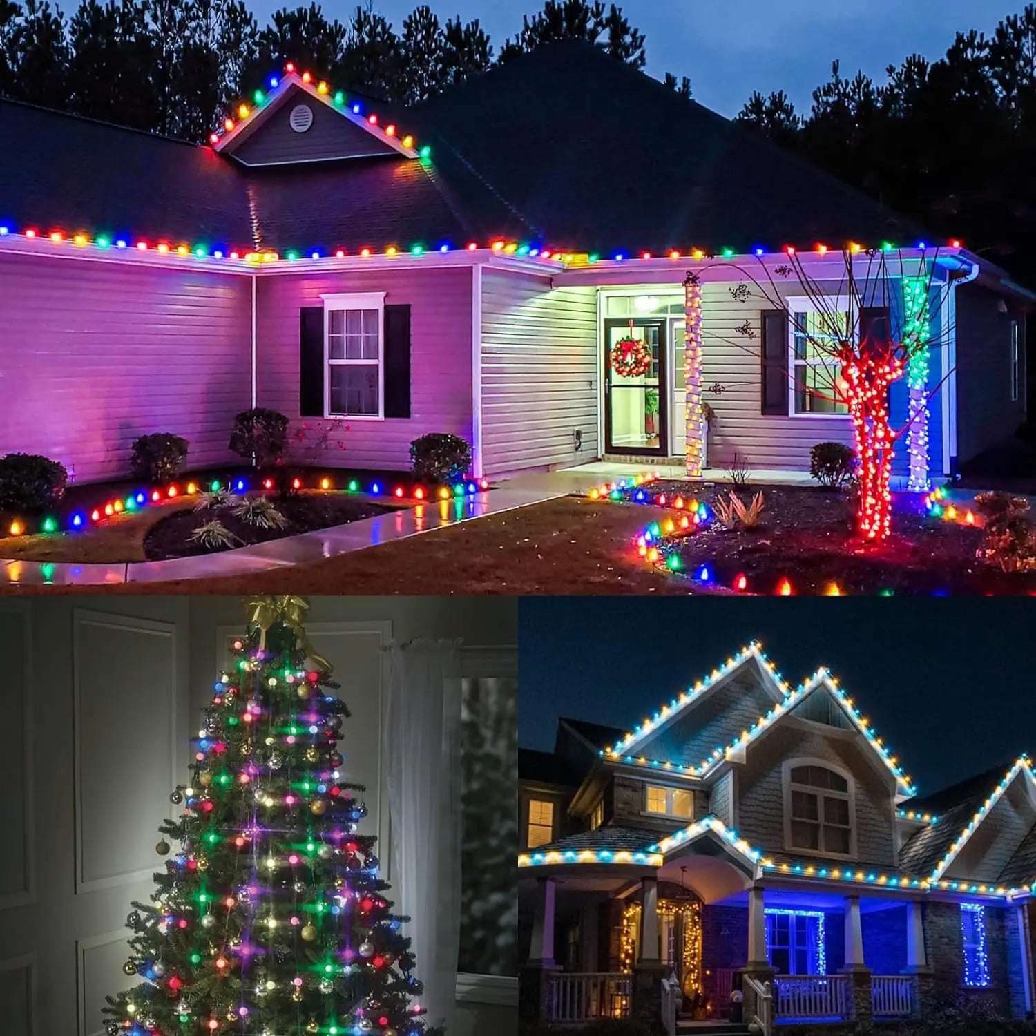 Outdoor Light Cable EU 220V US 110V String Light Wire E12 Sockets C7 Lamp Base Connectable Party Christmas Decor Street Garland