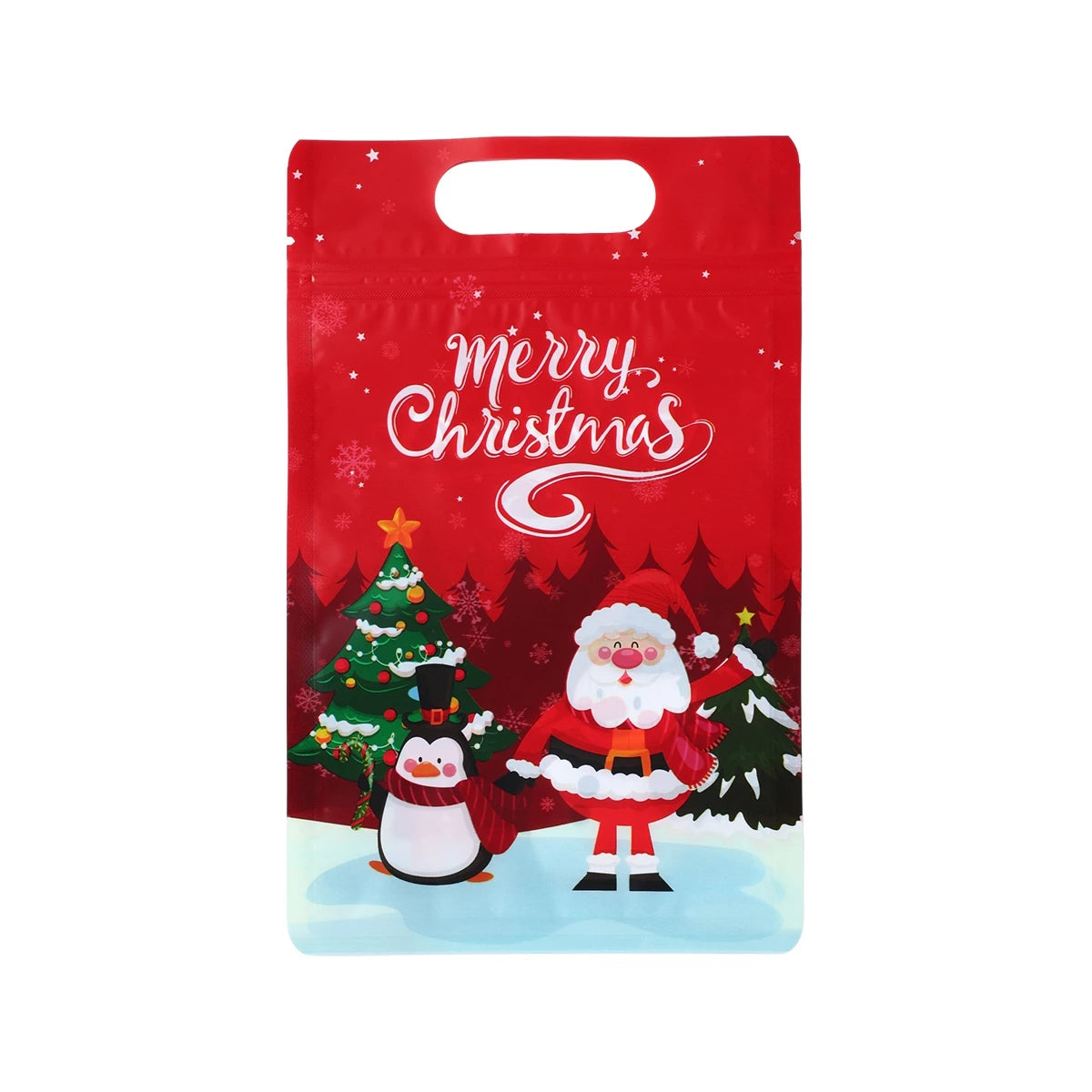 Christmas Santa Zipper Stand Up Bags Christmas Decor For Home 2024 Navidad Natal Noel Xmas Candy Cookie Bags New Year Gift 2025