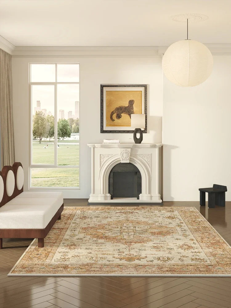 Retro Art Persian Carpet Comfortable Refreshing Bedroom Rug Luxury Living Room Decoration Large Area Carpets Balcony Rugs Tapete