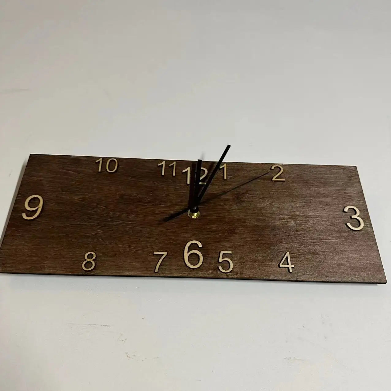 Retro Rectangular Wooden Wall Clock – Creative Home Decoration, Quartz Wall Hanging Watch for Living Room and Office
