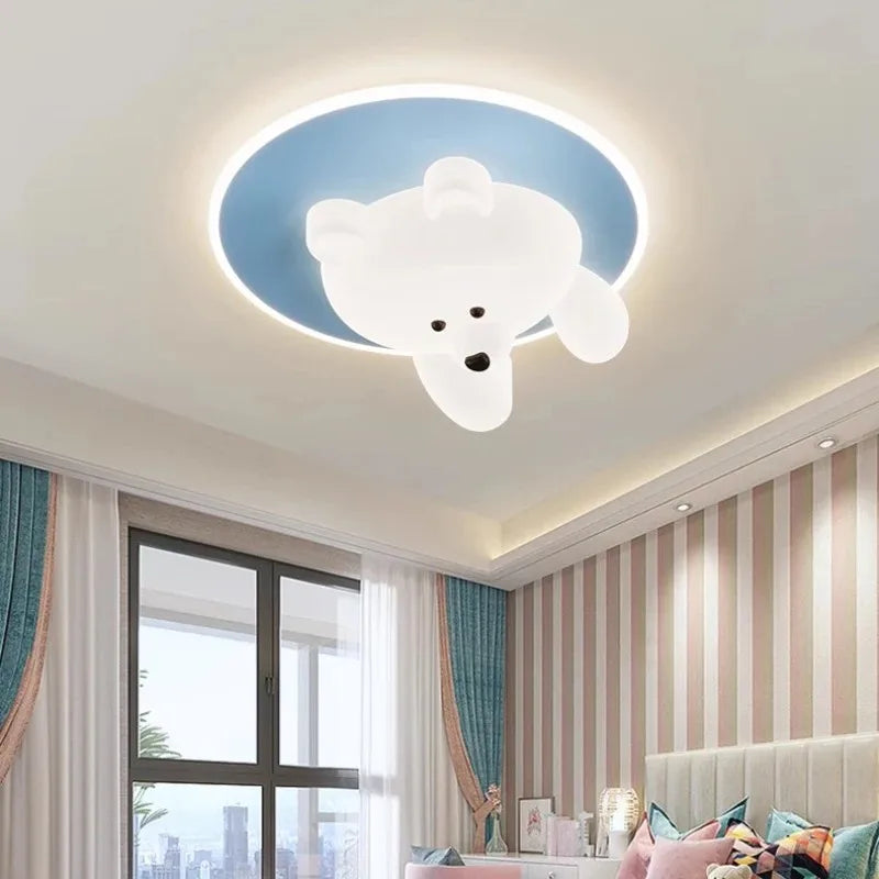 Children's Baby Room Cute Bear Ceiling Light – Home Decoration Lamp, Cloud Circle, Minimalist Creative Design, Luxury LED Lighting