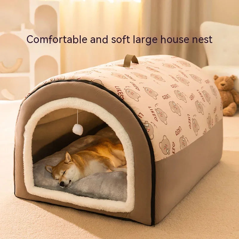 Big Dog Nest Winter Warm Dog House Removable and Washable Dog Bed Seasonal Large Type Pet Sleeping Supplies, Cat Nest