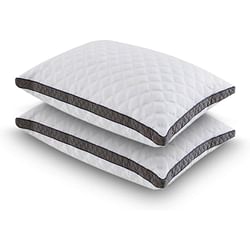 Set of 2 Standard Shredded Memory Foam Polyester Pillow with Removeable Cover - Free Shipping